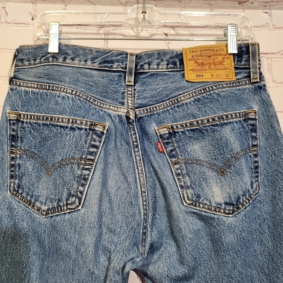 Levis by 3palms High Waisted Cropped Button Fly Cuffed - Picture 6 of 9